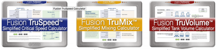Fusion Fluid Equipment Mixing Calculators
