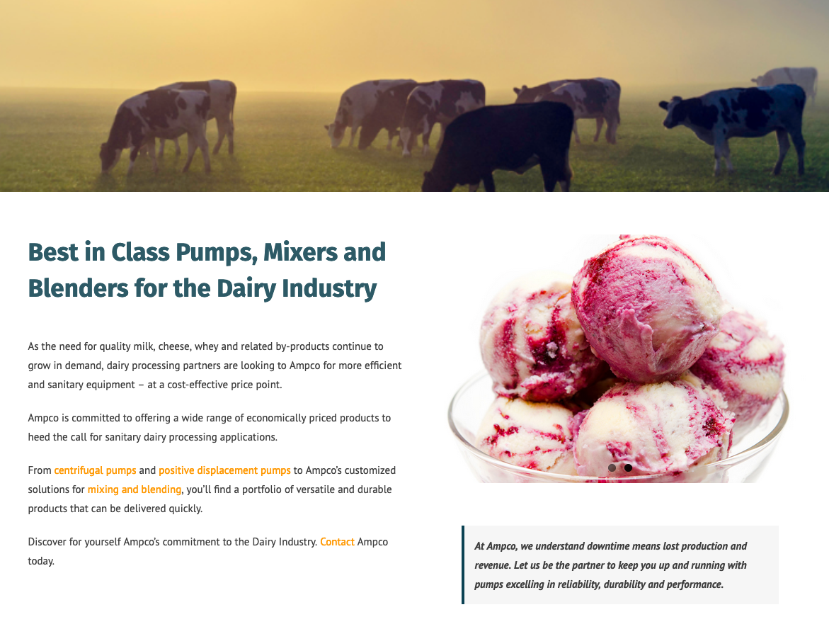 Dairy Processing Products by Ampco Pumps Company