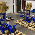 Carbon steel e-SV pump skids fabricated by Tencarva for expanded chiller test loop capacity.